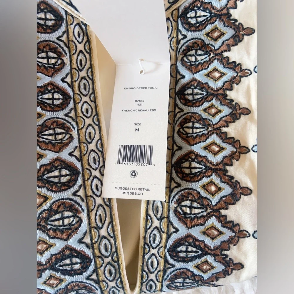 NWT Tory Burch Embroidered Cotton Tunic Size M